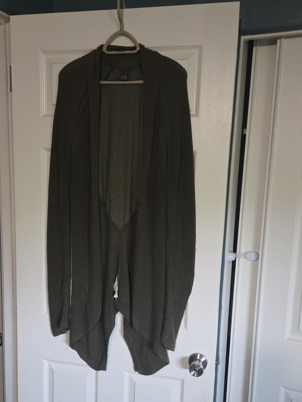 Prana Olive Open Front Draped Cardigan